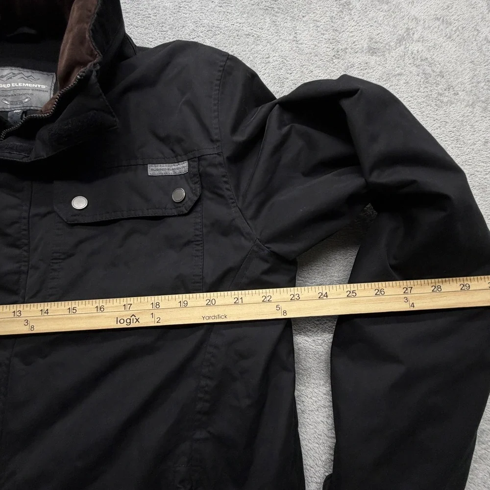 Rugged Elements Jacket Mens Medium‎ Black Insulated Parka Full Zip Pockets